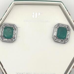 Bomb Party May 2025 Emerald Hematite Dream Meadows Stud Earrings